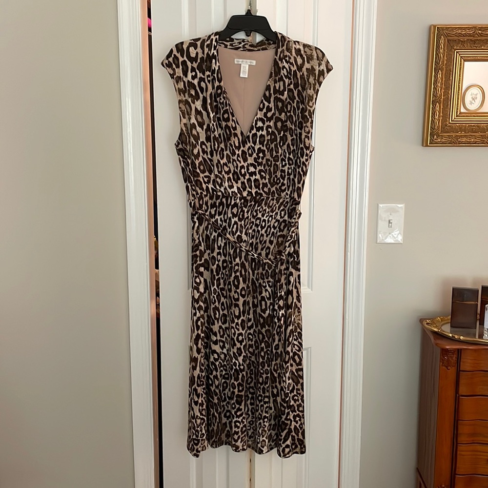 London Times leopard faux wrap dress size 14, worn once!